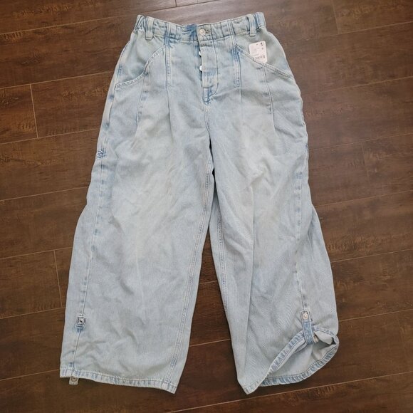 Free People La Vida Pull On Jeans Womens S Low Rise Slouchy Y2K Boho Relaxed 90s - Picture 2 of 9
